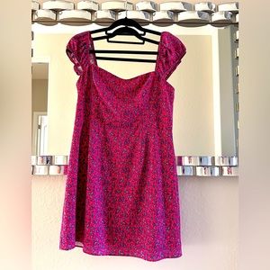 French Connection Dress Large Raspberry/Blue